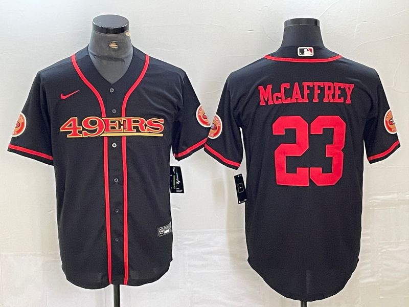 Men San Francisco 49ers 23 Mccaffrey Black 2024 Nike Vapor Untouchable Co branded NFL Jersey style 1